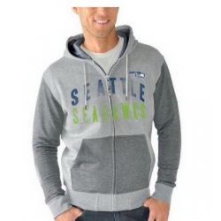 NFL Seattle Seahawks G III Sports by Carl Banks Safety Tri Blend Full Zip Hoodie Heathered Gray