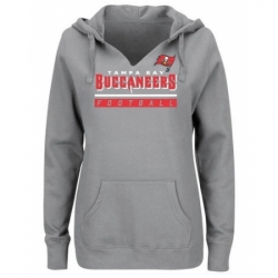 NFL Tampa Bay Buccaneers Majestic Womens Self Determination Pullover Hoodie Heather Gray