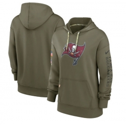 Women Tampa Bay Buccaneers 2022 Olive Salute To Service Therma Performance Pullover Hoodie