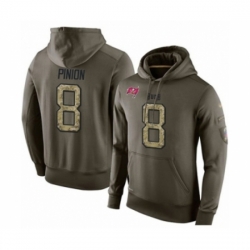 Football Mens Tampa Bay Buccaneers 8 Bradley Pinion Green Salute To Service Pullover Hoodie