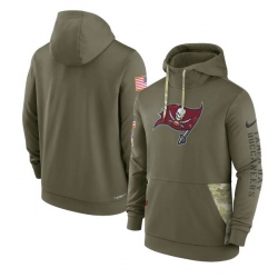 Men Tampa Bay Buccaneers 2022 Olive Salute To Service Therma Performance Pullover Hoodie