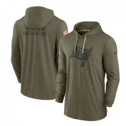 Men Tampa Bay Buccaneers 2022 Olive Salute To Service Tonal Pullover Hoodie