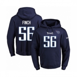 Football Mens Tennessee Titans 56 Sharif Finch Navy Blue Name Number Pullover Hoodie