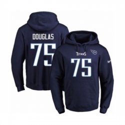 Football Mens Tennessee Titans 75 Jamil Douglas Navy Blue Name Number Pullover Hoodie