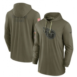 Men Tennessee Titans 2022 Olive Salute To Service Tonal Pullover Hoodie