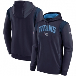 Men's Tennessee Titans Navy Sideline Stack Performance Pullover Hoodie