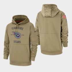 Mens Tennessee Titans Tan 2019 Salute to Service Sideline Therma Pullover Hoodie