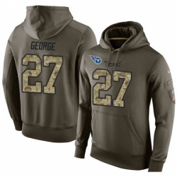 NFL Nike Tennessee Titans 27 Eddie George Green Salute To Service Mens Pullover Hoodie
