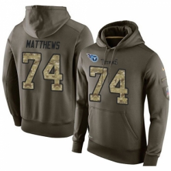 NFL Nike Tennessee Titans 74 Bruce Matthews Green Salute To Service Mens Pullover Hoodie