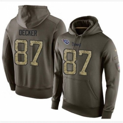 NFL Nike Tennessee Titans 87 Eric Decker Green Salute To Service Mens Pullover Hoodie
