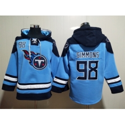 Tennessee Titans Light Blue Sitched Pullover Hoodie #98 Jeffery Simmons