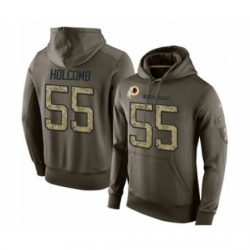 Football Mens Washington Redskins 55 Cole Holcomb Green Salute To Service Pullover Hoodie