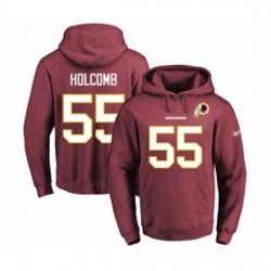 Football Mens Washington Redskins 55 Cole Holcomb Red Name Number Pullover Hoodie