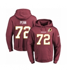 Football Mens Washington Redskins 72 Donald Penn Red Name Number Pullover Hoodie