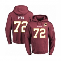 Football Mens Washington Redskins 72 Donald Penn Red Name Number Pullover Hoodie