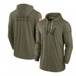 Men Washington Commanders 2022 Olive Salute To Service Tonal Pullover Hoodie