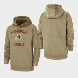 Mens Washington Redskins Tan 2019 Salute to Service Sideline Therma Pullover Hoodie