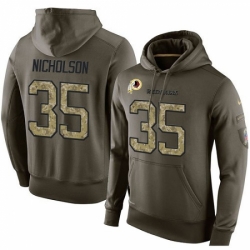 NFL Nike Washington Redskins 35 Montae Nicholson Green Salute To Service Mens Pullover Hoodie