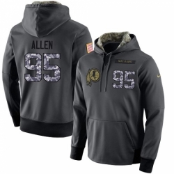 NFL Nike Washington Redskins 95 Jonathan Allen Stitched Black Anthracite Salute to Service Player Performance Hoodie