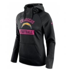 NFL Los Angeles Chargers Nike Womens Breast Cancer Awareness Circuit Performance Pullover Hoodie Black