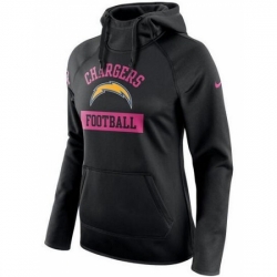 NFL Los Angeles Chargers Nike Womens Breast Cancer Awareness Circuit Performance Pullover Hoodie Black