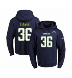 Football Mens Los Angeles Chargers 36 Roderic Teamer Navy Blue Name Number Pullover Hoodie