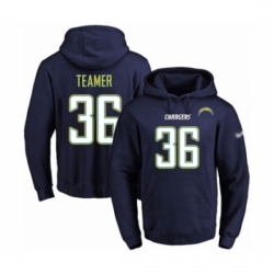 Football Mens Los Angeles Chargers 36 Roderic Teamer Navy Blue Name Number Pullover Hoodie