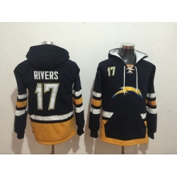 Men Nike Los Angeles Chargers Philip Rivers 17 NFL Winter Thick Hoodie