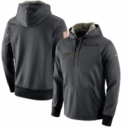 NFL Mens Los Angeles Chargers Nike Anthracite Salute to Service Player Performance Hoodie