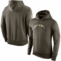 NFL Mens Los Angeles Chargers Nike Olive Salute To Service KO Performance Hoodie