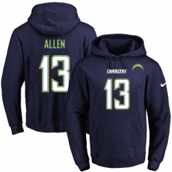 NFL Mens Nike Los Angeles Chargers 13 Keenan Allen Navy Blue Name Number Pullover Hoodie