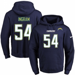 NFL Mens Nike Los Angeles Chargers 54 Melvin Ingram Navy Blue Name Number Pullover Hoodie