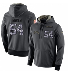 NFL Mens Nike Los Angeles Chargers 54 Melvin Ingram Stitched Black Anthracite Salute to Service Player Performance Hoodie