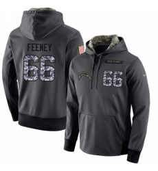 NFL Mens Nike Los Angeles Chargers 66 Dan Feeney Stitched Black Anthracite Salute to Service Player Performance Hoodie