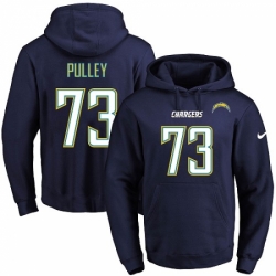NFL Mens Nike Los Angeles Chargers 73 Spencer Pulley Navy Blue Name Number Pullover Hoodie