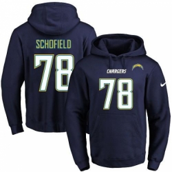 NFL Mens Nike Los Angeles Chargers 78 Michael Schofield Navy Blue Name Number Pullover Hoodie