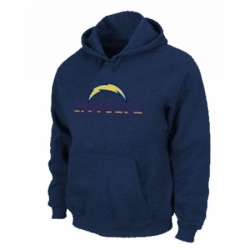 NFL Mens Nike Los Angeles Chargers Authentic Logo Pullover Hoodie Navy