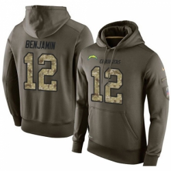 NFL Nike Los Angeles Chargers 12 Travis Benjamin Green Salute To Service Mens Pullover Hoodie