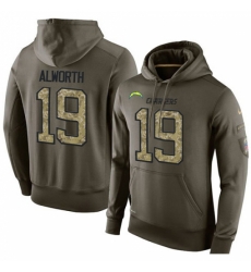 NFL Nike Los Angeles Chargers 19 Lance Alworth Green Salute To Service Mens Pullover Hoodie