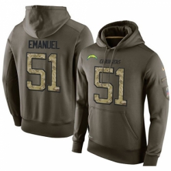 NFL Nike Los Angeles Chargers 51 Kyle Emanuel Green Salute To Service Mens Pullover Hoodie