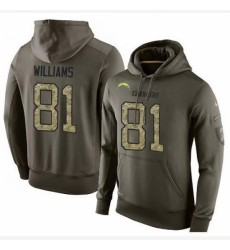 NFL Nike Los Angeles Chargers 81 Mike Williams Green Salute To Service Mens Pullover Hoodie
