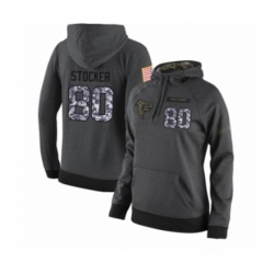 Football Womens Atlanta Falcons 80 Luke Stocker Stitched Black Anthracite Salute to Service Player Performance Hoodie