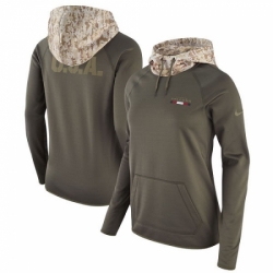 NFL Womens Atlanta Falcons Nike Olive Salute to Service Performance Pullover Hoodie