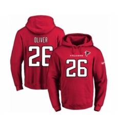 Football Mens Atlanta Falcons 26 Isaiah Oliver Red Name Number Pullover Hoodie