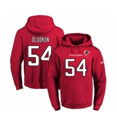 Football Mens Atlanta Falcons 54 Foye Oluokun Red Name Number Pullover Hoodie