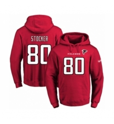 Football Mens Atlanta Falcons 80 Luke Stocker Red Name Number Pullover Hoodie