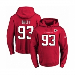 Football Mens Atlanta Falcons 93 Allen Bailey Red Name Number Pullover Hoodie