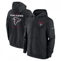 Men Atlanta Falcons Black Sideline Club Fleece Pullover Hoodie