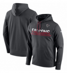 NFL Mens Atlanta Falcons Nike Anthracite Sideline Circuit Pullover Performance Hoodie