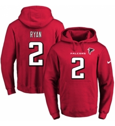 NFL Mens Nike Atlanta Falcons 2 Matt Ryan Red Name Number Pullover Hoodie